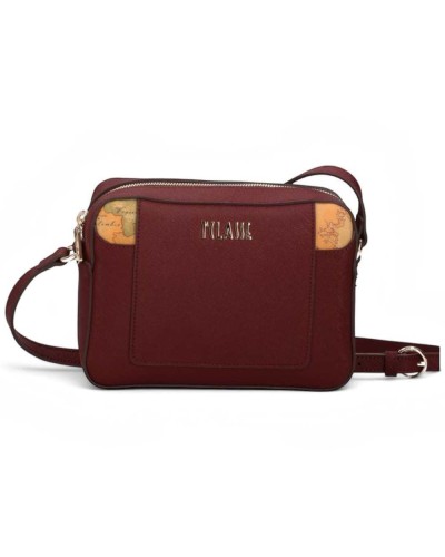 Alviero Martini 1° Classe Small Reporter Bag Female Burgundy in Coated Fabric