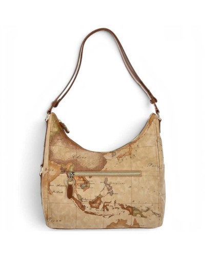 Alviero Martini 1° Classe Bolso Hobo de Hombro Mujer Castaño en Tejido revestido y Piel bovina