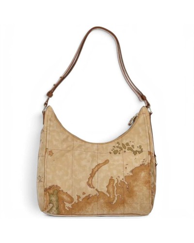 Alviero Martini 1° Classe Bolso Hobo de Hombro Mujer Castaño en Tejido revestido y Piel bovina