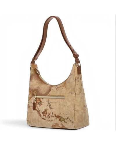 Alviero Martini 1° Classe Bolso Hobo de Hombro Mujer Castaño en Tejido revestido y Piel bovina