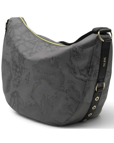 Alviero Martini 1° Classe Bolso de Hombro Grande Mujer Gris Oscuro en Tejido revestido y Piel bovina