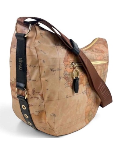 Alviero Martini 1° Classe Bolso de Hombro Grande Mujer Negro en Tejido revestido y Piel bovina