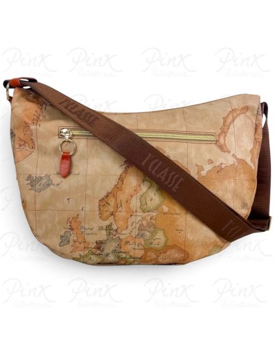 Alviero Martini 1° Classe Bolso de Hombro Grande Mujer Calabaza en Tejido revestido y Piel bovina