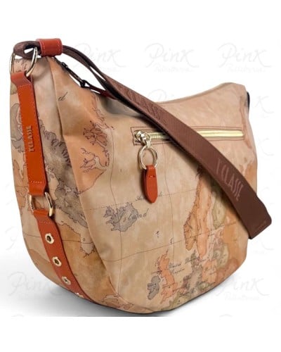 Alviero Martini 1° Classe Bolso de Hombro Grande Mujer Calabaza en Tejido revestido y Piel bovina