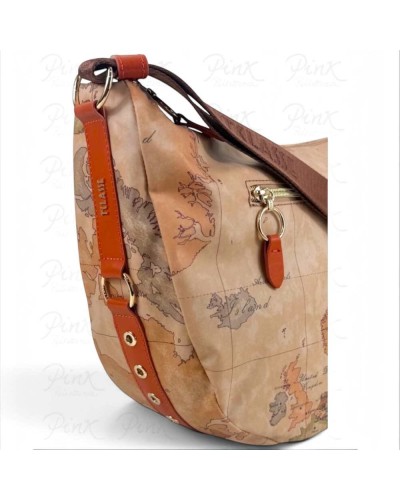 Alviero Martini 1° Classe Bolso de Hombro Grande Mujer Calabaza en Tejido revestido y Piel bovina