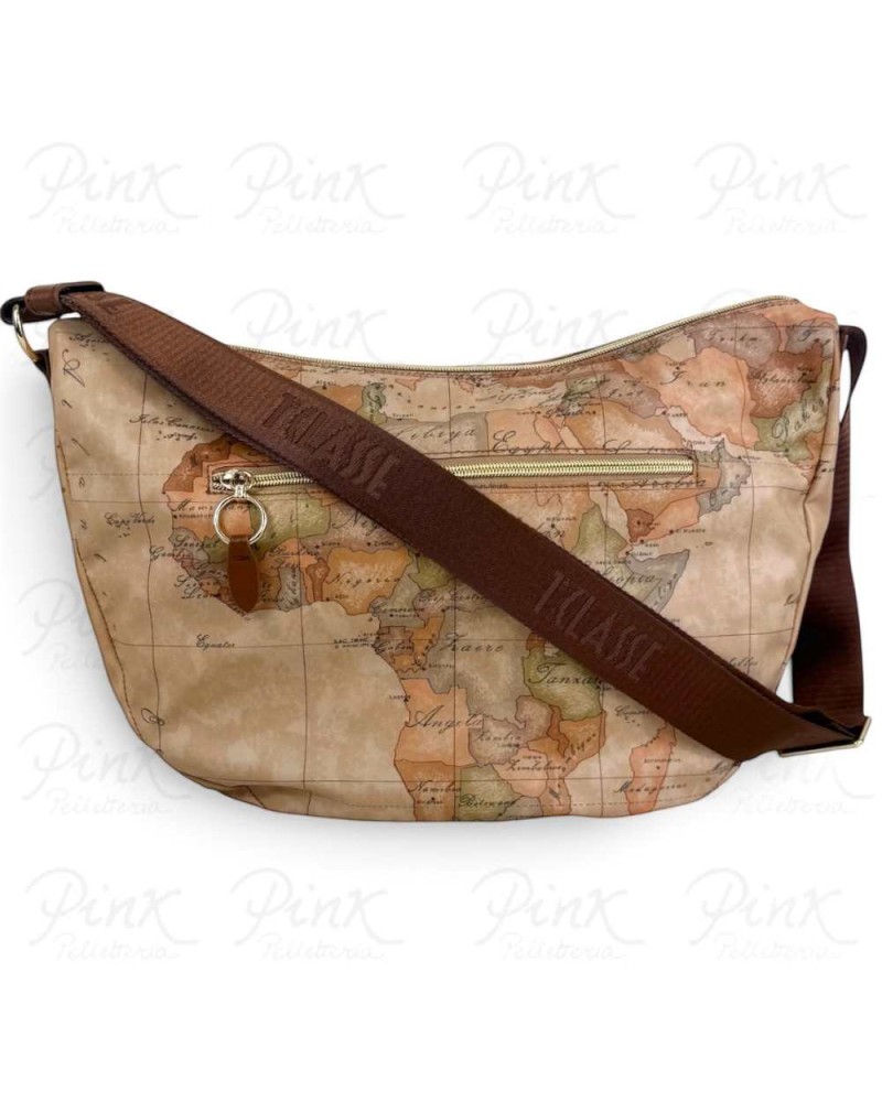 Alviero Martini 1° Classe Bolso de Hombro Grande Mujer Castaño en Tejido revestido y Piel bovina