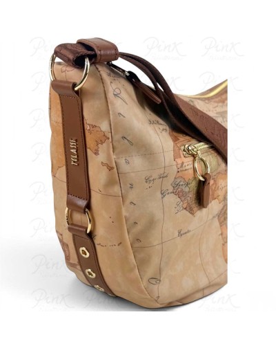 Alviero Martini 1° Classe Bolso de Hombro Grande Mujer Castaño en Tejido revestido y Piel bovina
