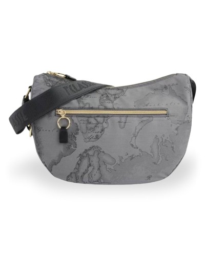 Alviero Martini 1° Classe Bolso de Hombro Mediano Mujer Gris Oscuro en Tejido revestido y Piel bovina