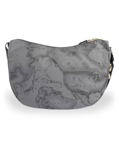 Alviero Martini 1° Classe Bolso de Hombro Mediano Mujer Gris Oscuro en Tejido revestido y Piel bovina