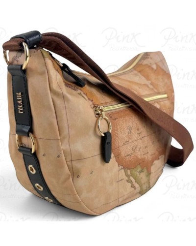 Alviero Martini 1° Classe Bolso de Hombro Mediano Mujer Negro en Tejido revestido y Piel bovina
