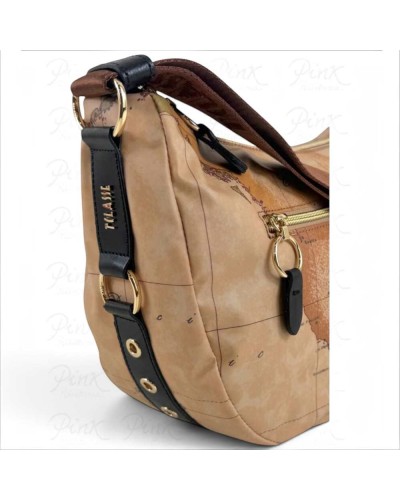 Alviero Martini 1° Classe Bolso de Hombro Mediano Mujer Negro en Tejido revestido y Piel bovina