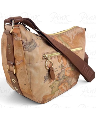 Alviero Martini 1° Classe Bolso de Hombro Mediano Mujer Castaño en Tejido revestido y Piel bovina