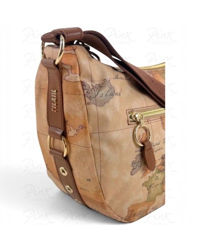 Alviero Martini 1° Classe Bolso de Hombro Mediano Mujer Castaño en Tejido revestido y Piel bovina