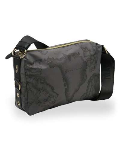 Alviero Martini 1° Classe Bolso de Hombro Pequeño Mujer Gris Oscuro en Tejido revestido y Piel bovina