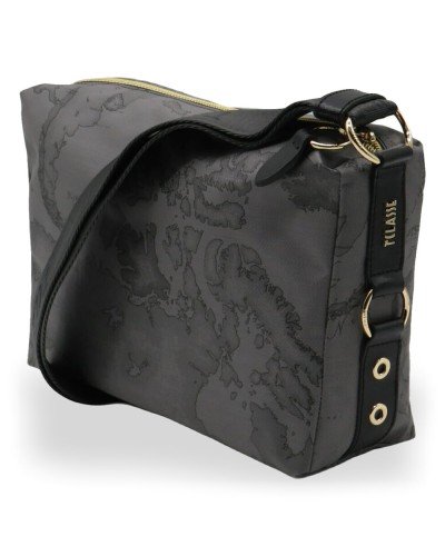 Alviero Martini 1° Classe Bolso de Hombro Pequeño Mujer Gris Oscuro en Tejido revestido y Piel bovina