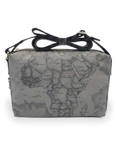 Alviero Martini 1° Classe Bolso de Hombro Pequeño Mujer Gris Oscuro en Tejido revestido y Piel bovina