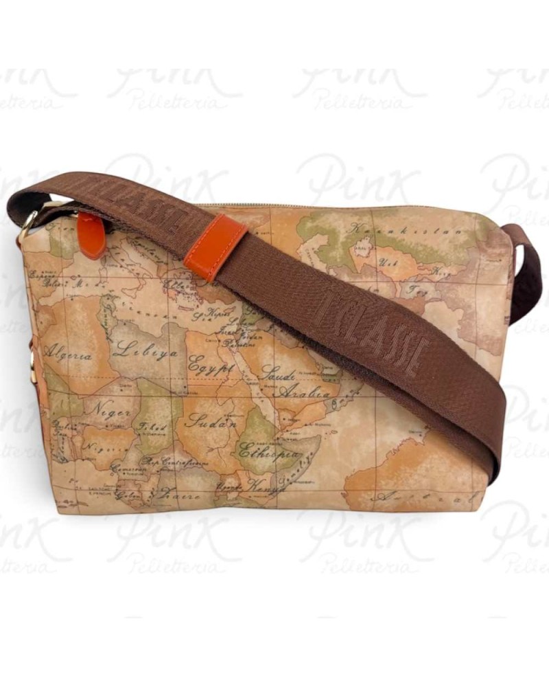 Alviero Martini 1° Classe Bolso de Hombro Pequeño Mujer Calabaza en Tejido revestido y Piel bovina