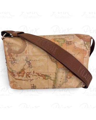 Alviero Martini 1° Classe Bolso de Hombro Pequeño Mujer Castaño en Tejido revestido y Piel bovina