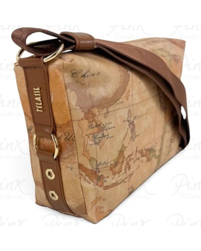 Alviero Martini 1° Classe Bolso de Hombro Pequeño Mujer Castaño en Tejido revestido y Piel bovina