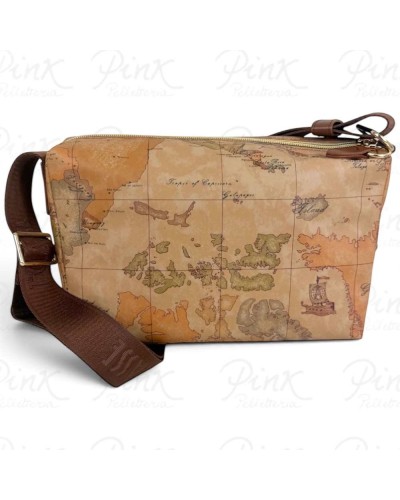 Alviero Martini 1° Classe Bolso de Hombro Pequeño Mujer Castaño en Tejido revestido y Piel bovina