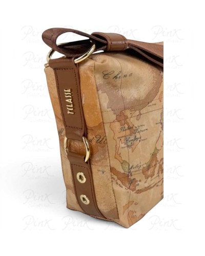 Alviero Martini 1° Classe Bolso de Hombro Pequeño Mujer Castaño en Tejido revestido y Piel bovina