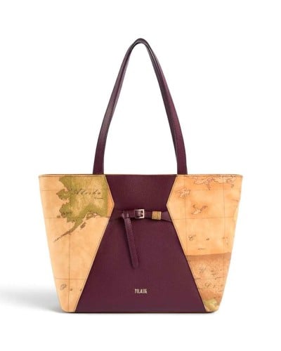 Alviero Martini 1° Classe Shopping Bag Mujer Burgundy en Tejido revestido y Piel bovina