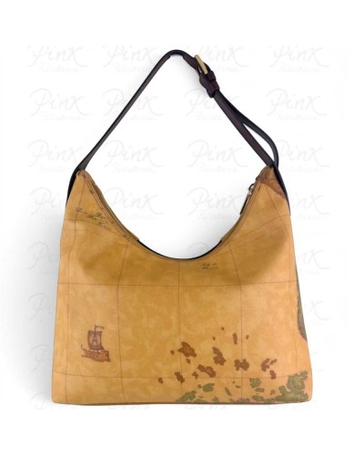 Alviero Martini 1° Classe Bolso Hobo de Hombro Mujer Burgundy en Tejido revestido y Piel bovina