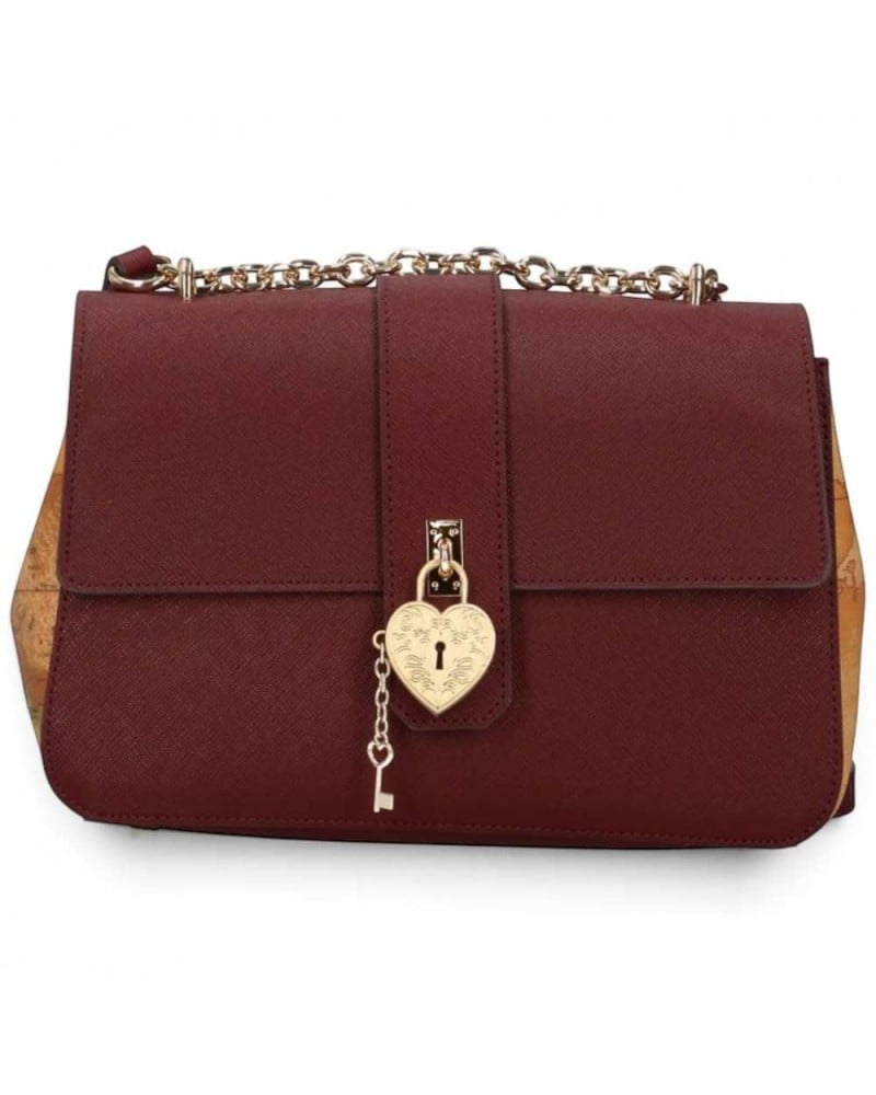 Alviero Martini 1° Classe Borsa a Spalla Donna Burgundy in Tessuto rivestito