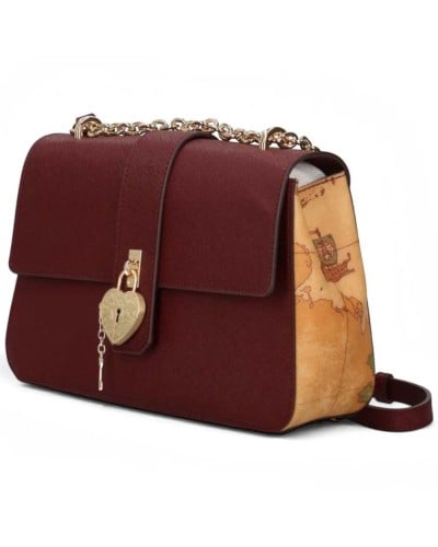 Alviero Martini 1° Classe Borsa a Spalla Donna Burgundy in Tessuto rivestito