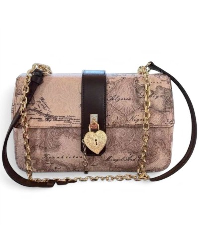 Alviero Martini 1° Classe Bolso de Hombro Mujer Gris Topo en Tejido revestido y Piel bovina