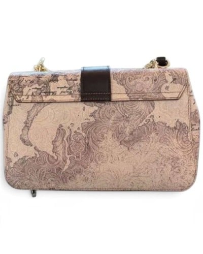 Alviero Martini 1° Classe Bolso de Hombro Mujer Gris Topo en Tejido revestido y Piel bovina