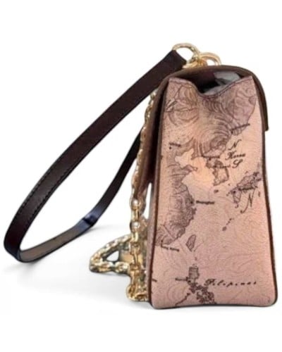 Alviero Martini 1° Classe Bolso de Hombro Mujer Gris Topo en Tejido revestido y Piel bovina