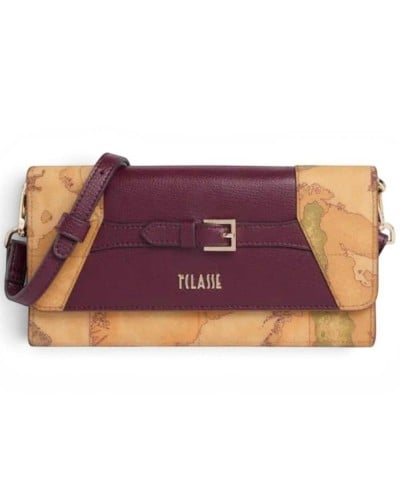 Alviero Martini 1° Classe Bolso de Hombro Pequeño Mujer Burgundy en Tejido revestido y Piel bovina