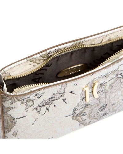 Alviero Martini 1° Classe Clutch con Cadena Mujer Gris Topo en Tejido revestido y Piel bovina