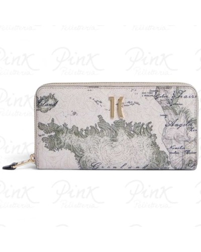 Alviero Martini 1° Classe Cartera Ziparound Mujer Gris Topo en Tejido revestido