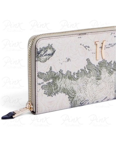 Alviero Martini 1° Classe Cartera Ziparound Mujer Gris Topo en Tejido revestido