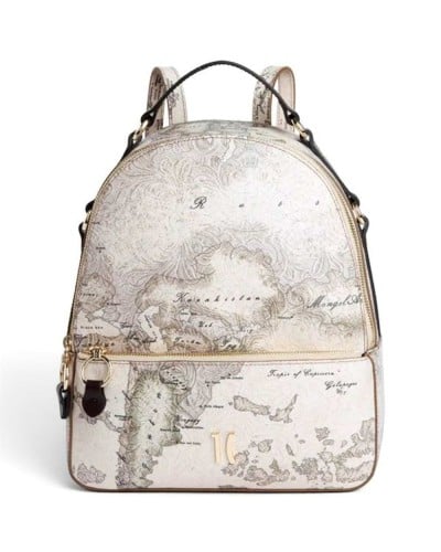 Alviero Martini 1° Classe Mochila Mujer Gris Topo en Tejido revestido y Piel bovina