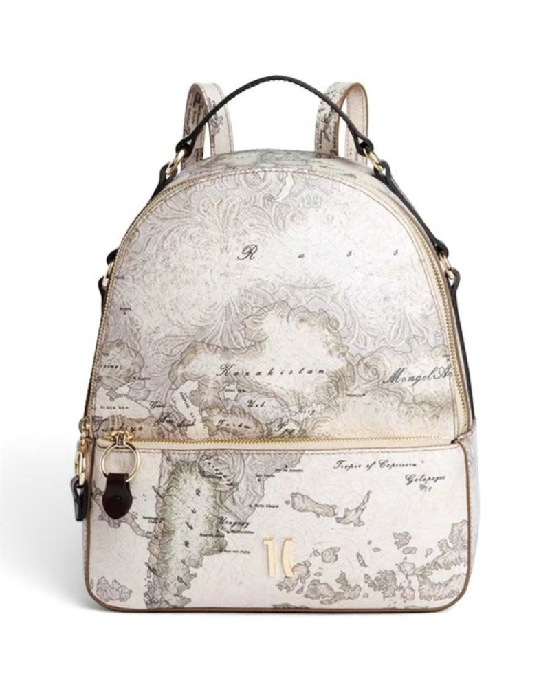 Alviero Martini 1° Classe Mochila Mujer Gris Topo en Tejido revestido y Piel bovina