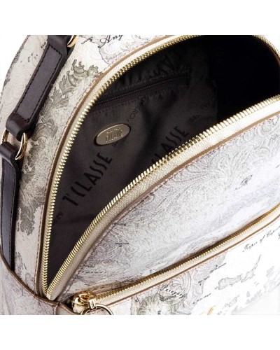 Alviero Martini 1° Classe Mochila Mujer Gris Topo en Tejido revestido y Piel bovina