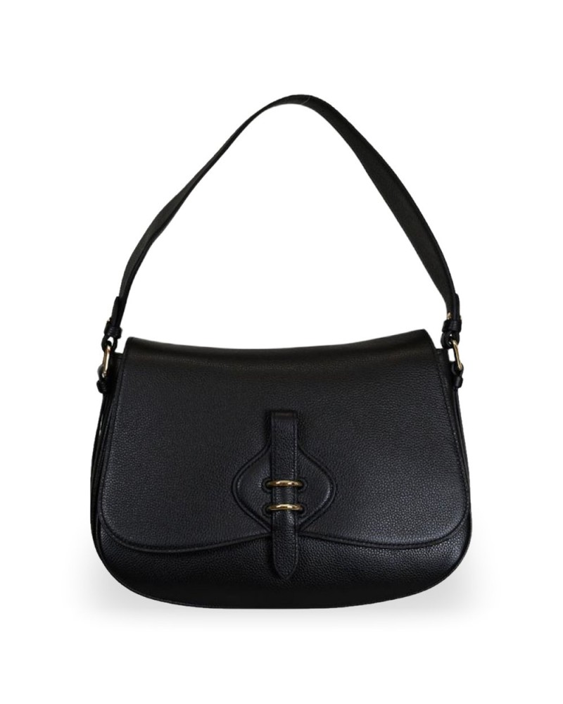 Coccinelle Borsa a Spalla Mavery Donna Nero in Pelle micro-martellata