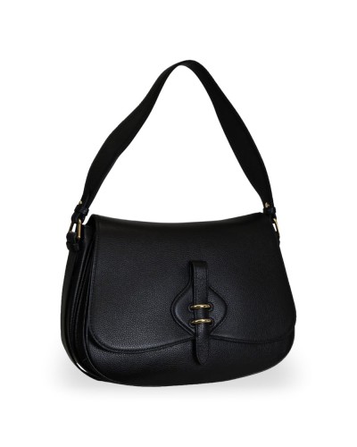 Coccinelle Borsa a Spalla Mavery Donna Nero in Pelle micro-martellata