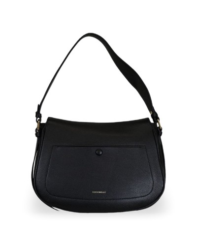 Coccinelle Borsa a Spalla Mavery Donna Nero in Pelle micro-martellata
