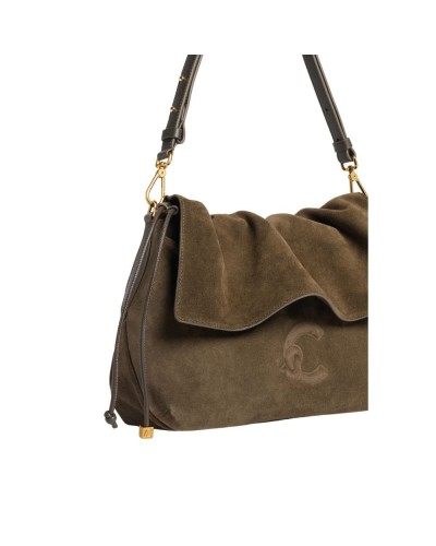 Coccinelle Borsa Hobo Lidia Suede Bim Donna Fango in Pelle scamosciata e pelle liscia