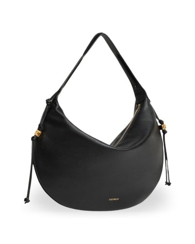 Coccinelle Borsa Hobo Thess Donna Nero in Pelle martellata