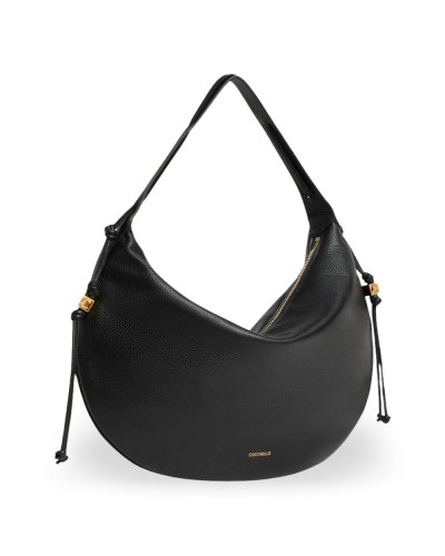 Coccinelle Borsa Hobo Thess Donna Nero in Pelle martellata