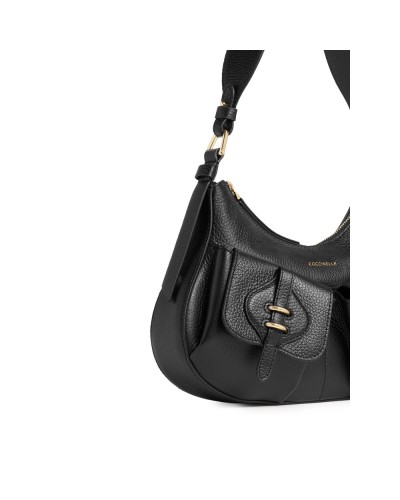 Coccinelle Borsa a Spalla Mavery Pocket Donna Nero in Pelle martellata 29x16x6 cm