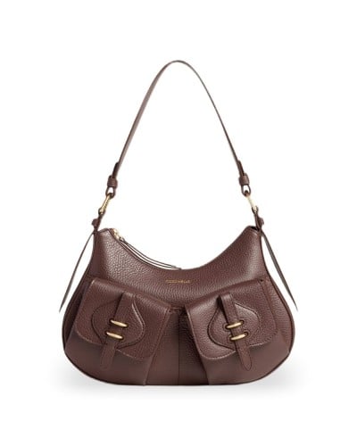 Coccinelle Borsa a Spalla Mavery Pocket Donna Berry in Pelle martellata 29x16x6 cm