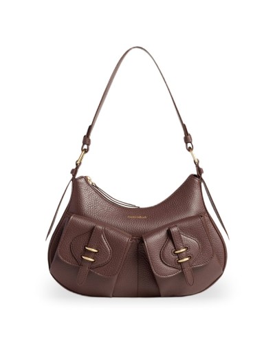 Coccinelle Borsa a Spalla Mavery Pocket Donna Berry in Pelle martellata 29x16x6 cm