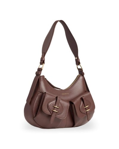 Coccinelle Borsa a Spalla Mavery Pocket Donna Berry in Pelle martellata 29x16x6 cm