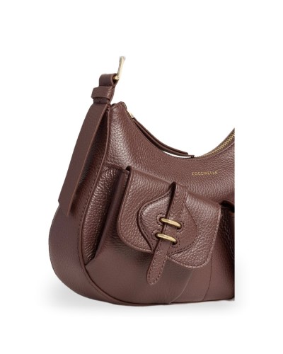 Coccinelle Borsa a Spalla Mavery Pocket Donna Berry in Pelle martellata 29x16x6 cm
